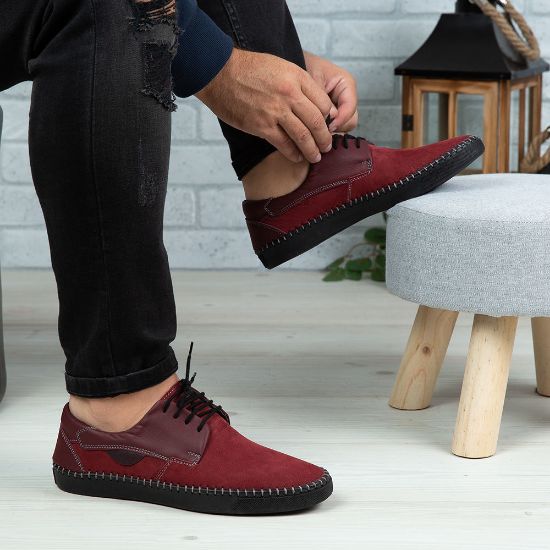 Imagine Pantofi casual bărbați piele naturală 680 S Vișiniu