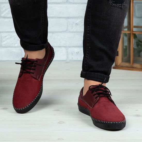 Imagine Pantofi casual bărbați piele naturală 680 S Vișiniu