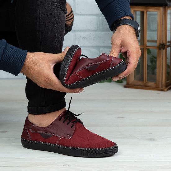 Imagine Pantofi casual bărbați piele naturală 680 S Vișiniu