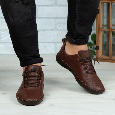 Imagine Pantofi casual bărbați piele naturală 691 Maro