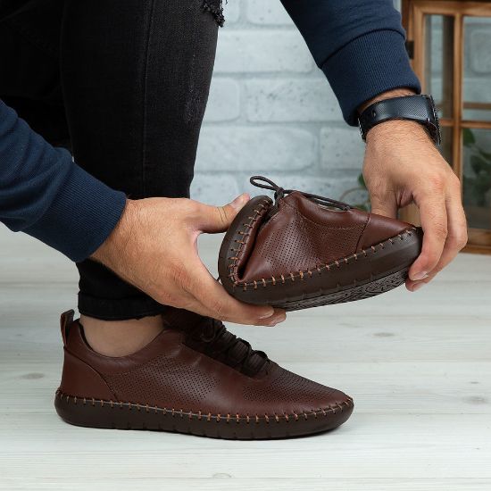 Imagine Pantofi casual bărbați piele naturală 691 Maro