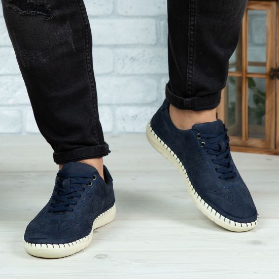 Imagine Pantofi casual bărbați piele naturală 693 Blue