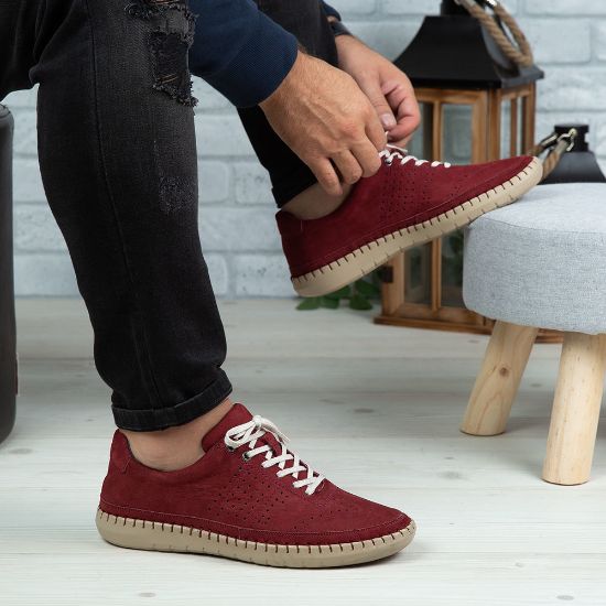 Imagine Pantofi casual bărbați piele naturală 693 Vișiniu