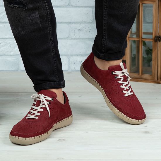 Imagine Pantofi casual bărbați piele naturală 693 Vișiniu