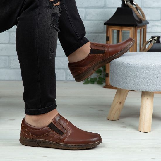 Imagine Mocasini bărbați piele naturală C64 E Maro