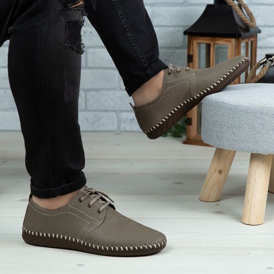 Imagine Pantofi casual bărbați piele naturală 650-S Bej