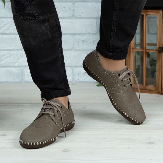Imagine Pantofi casual bărbați piele naturală 650-S Bej