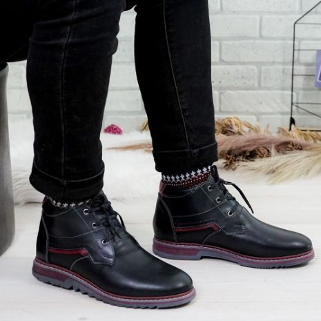 Imagine Ghete bărbați piele naturală 833 Negru