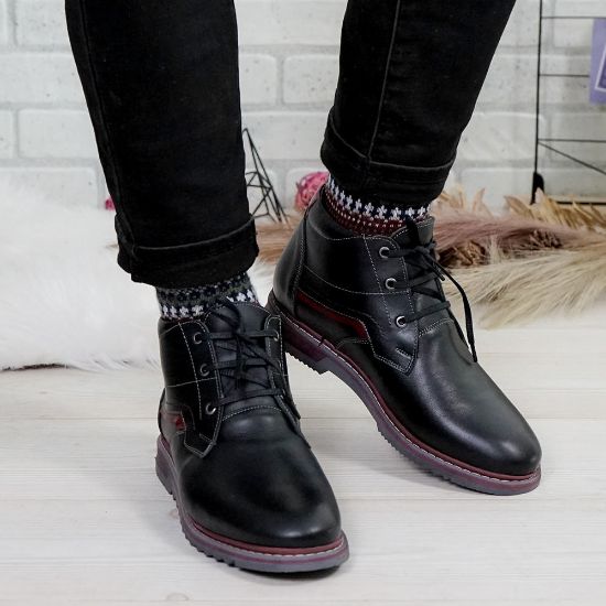 Imagine Ghete bărbați piele naturală 833 Negru