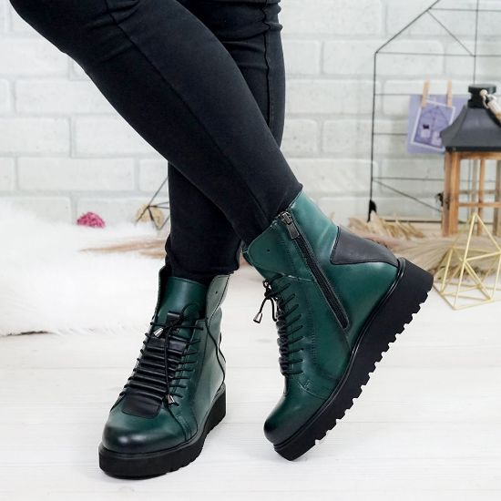 Imagine Ghete damă piele naturală 707-30 Verde