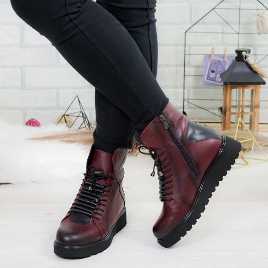 Imagine Ghete damă piele naturală 707-30 Vișiniu