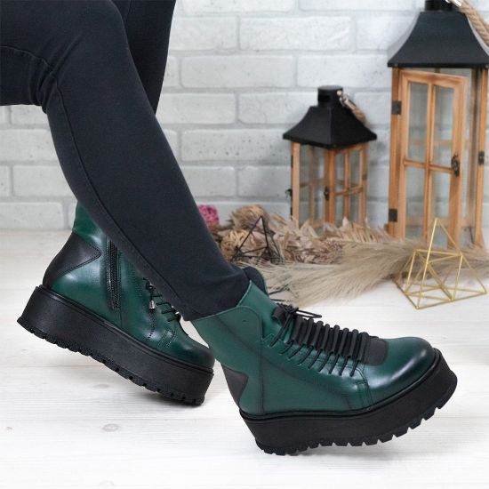 Imagine Ghete damă piele naturală 708 Verde