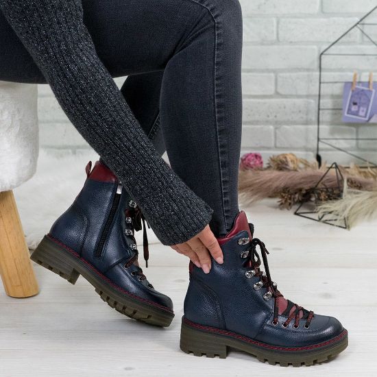 Imagine Ghete damă piele naturală 739 Blue-Vișiniu