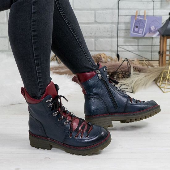 Imagine Ghete damă piele naturală 739 Blue-Vișiniu