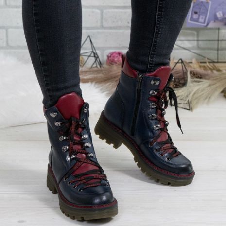 Imagine Ghete damă piele naturală 739 Blue-Vișiniu