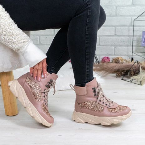 Imagine Ghete damă piele naturală 777 Nude Gliter