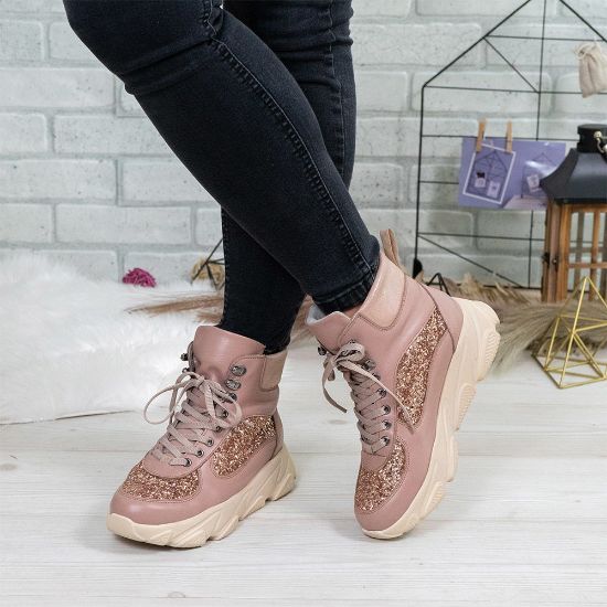 Imagine Ghete damă piele naturală 777 Nude Gliter