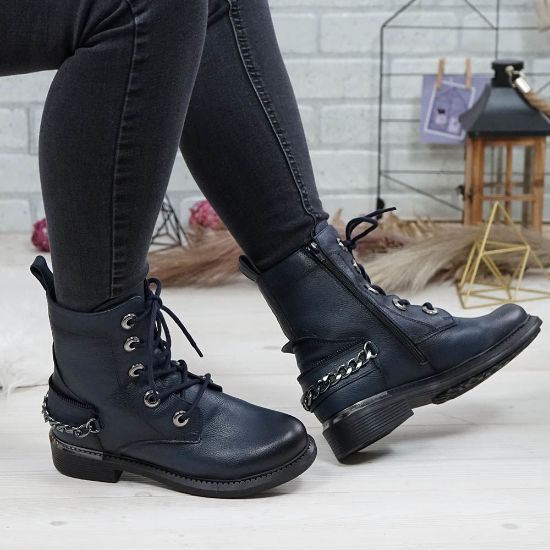 Imagine Ghete damă piele naturală 757 bleumarin