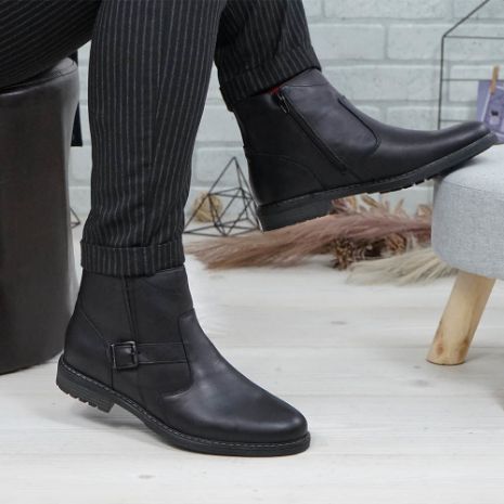 Imagine Ghete bărbați piele naturală 884 negru