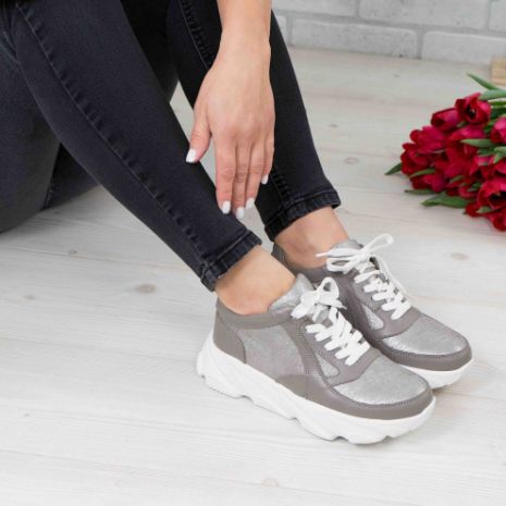 Imagine Pantofi damă piele naturală 122 GRI