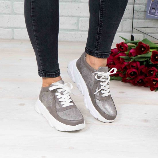 Imagine Pantofi damă piele naturală 122 GRI