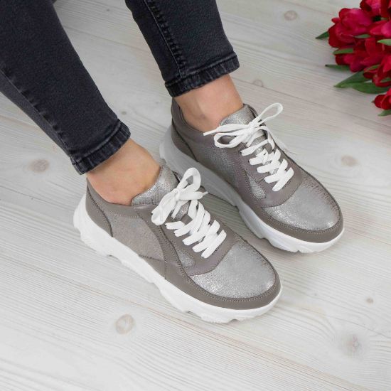 Imagine Pantofi damă piele naturală 122 GRI