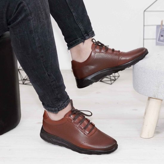 Imagine Pantofi sport bărbați piele naturală 447  Maro