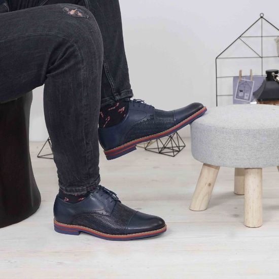 Imagine Pantofi casual bărbați din piele naturală 380 blue TR