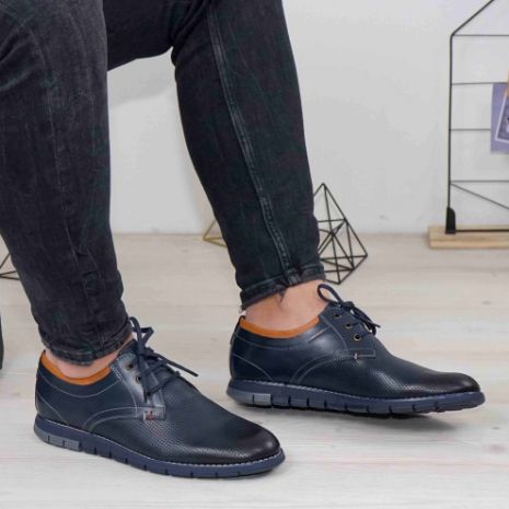 Imagine Pantofi casual bărbați piele naturală 421 Blue