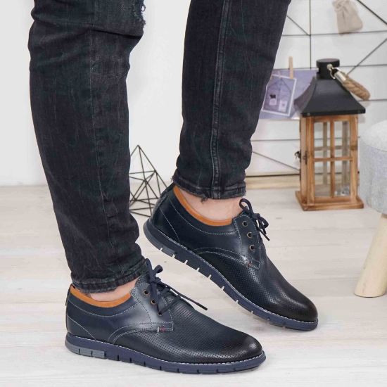 Imagine Pantofi casual bărbați piele naturală 421 Blue