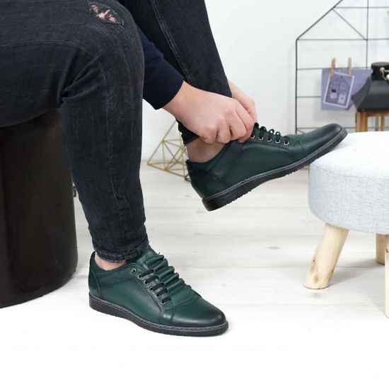 Imagine Pantofi sport bărbați piele naturală 433M verde