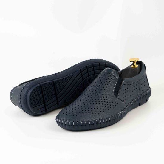 Imagine Mocasini bărbați bărbați piele naturală 600 blue