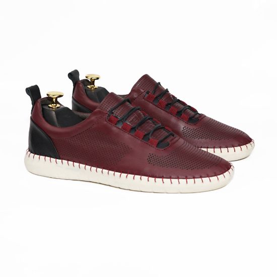 Imagine Pantofi casual bărbați piele naturală 691 Visiniu