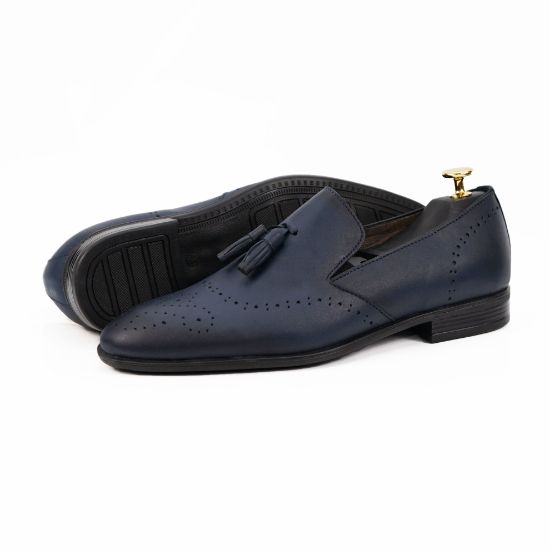 Imagine Pantofi eleganți bărbați din piele naturală 322 Blue
