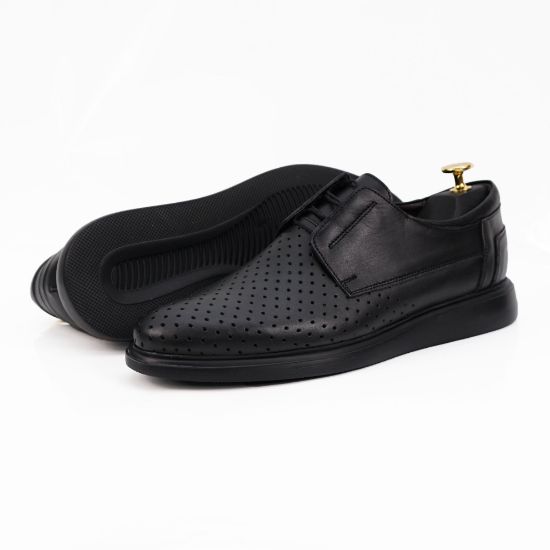 Imagine Pantofi casual bărbați piele naturală 558 G negru 1013