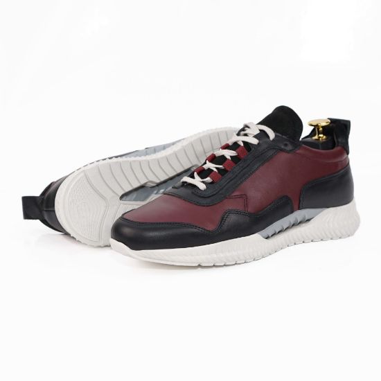 Imagine Pantofi sport bărbați piele naturală 467 visiniu-negru