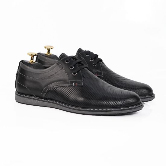 Imagine Pantofi casual bărbați piele naturală 422 negru