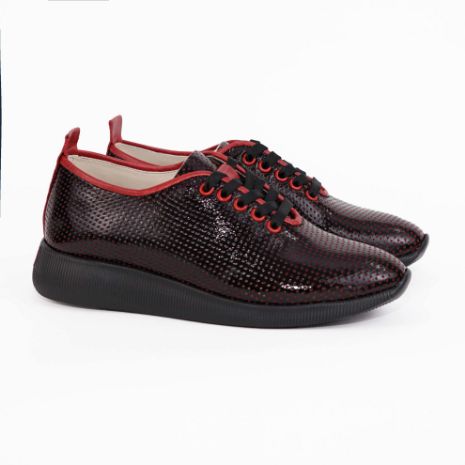 Imagine Pantofi damă piele naturală 145 Negru-rosu