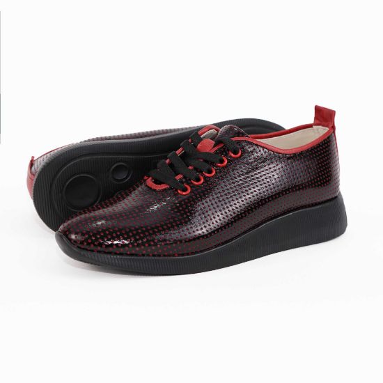 Imagine Pantofi damă piele naturală 145 Negru-rosu