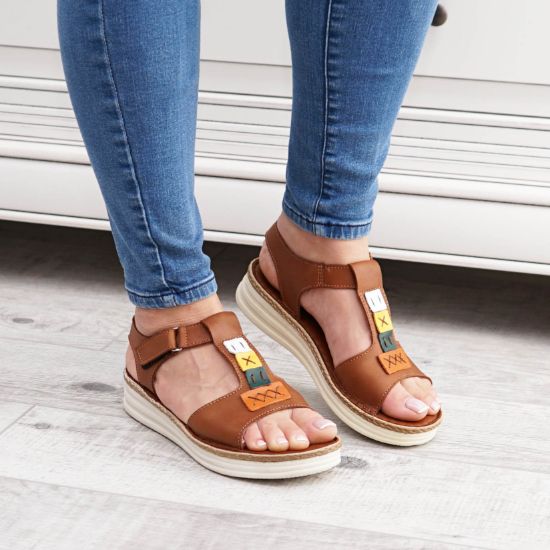 Imagine Sandale dama piele naturală 104 culoare maro