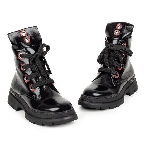 Imagine Ghete damă din piele naturală 702 negru lac