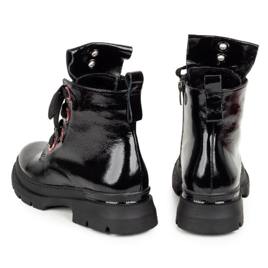 Imagine Ghete damă din piele naturală 702 negru lac