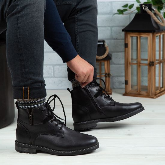 Imagine Ghete bărbați piele naturală 850 Negru