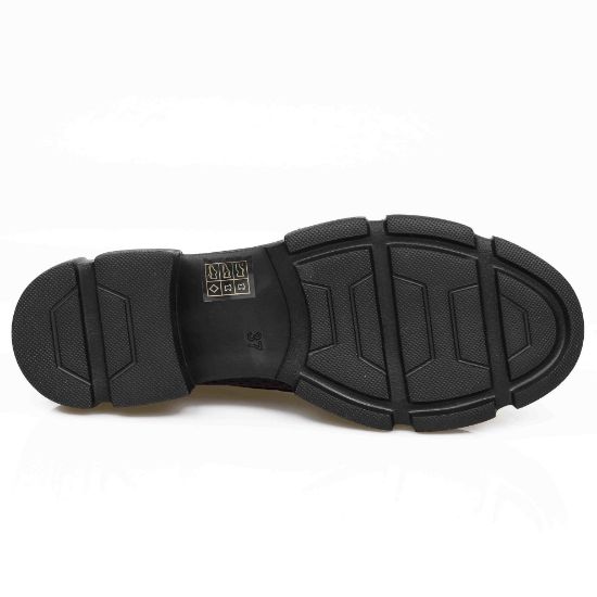 Imagine Mocasini damă negri din piele naturală cu talpă groasă t 439 