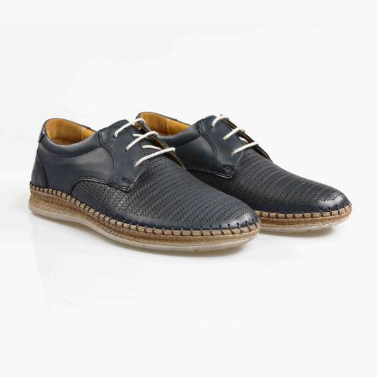 Imagine Pantofi casual bărbați piele naturală 663 Blue