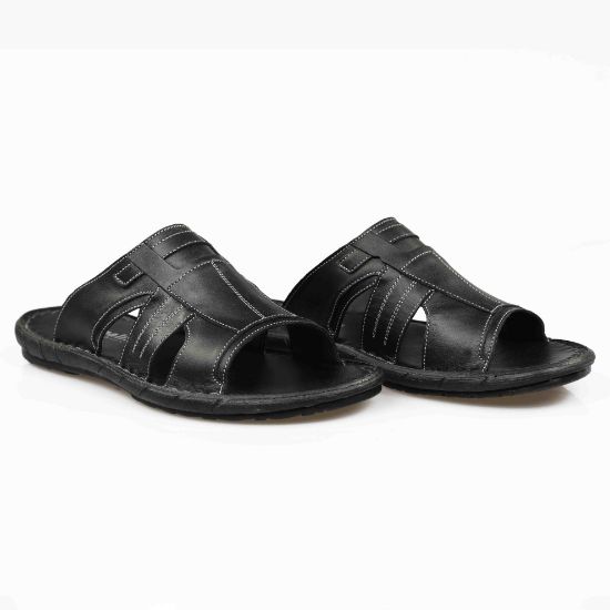 Imagine Saboti bărbați piele naturală s11 negru