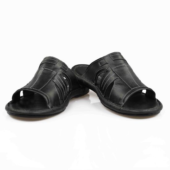 Imagine Saboti bărbați piele naturală s11 negru