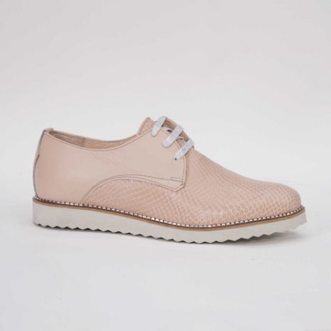 Imagine Pantofi damă piele naturală 136 nude croco