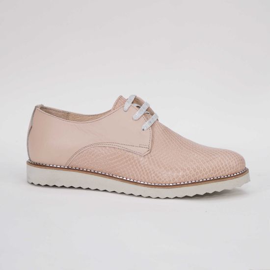 Imagine Pantofi damă piele naturală 136 nude croco