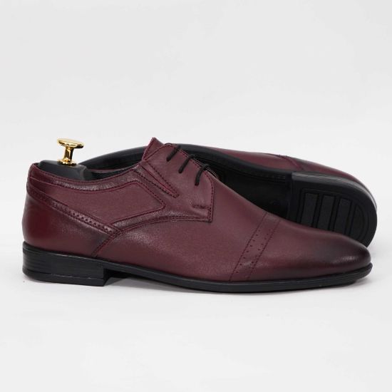 Imagine Pantofi eleganți bărbați din piele naturală 350 visiniu